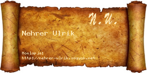 Nehrer Ulrik névjegykártya